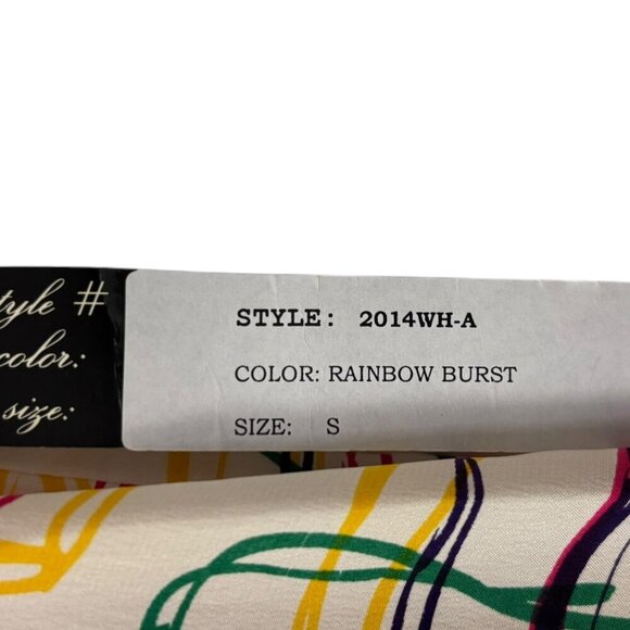 NWT Whitley Silk Top Size S Rainbow Burst Bead Embellishment Cap Sleeves New - Picture 7 of 7